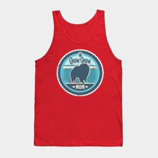 Chow Chow Mom - Distressed Chow Chow Silhouette Design Tank Top